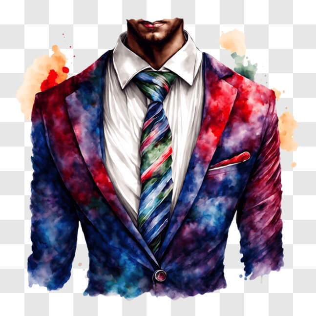 Download Colorful Paint Splashes on Elegant Suit PNG Online - Creative ...
