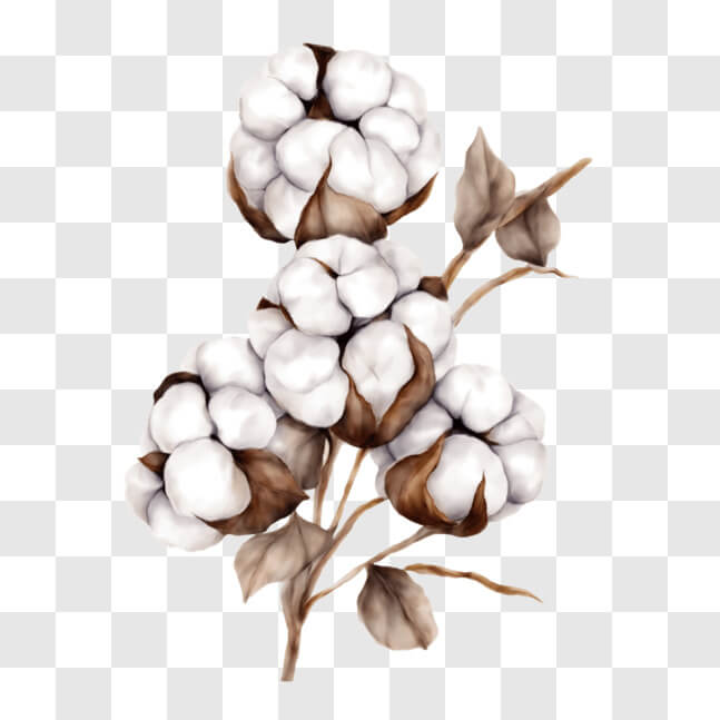 Download White Cotton Flowers: The Queen of Fibers PNG Online ...