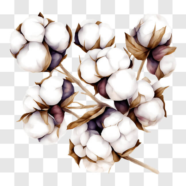 Download White Cotton Flowers for Fabric Production PNG Online ...