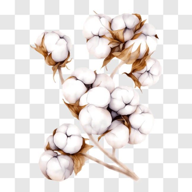 Download White Cotton Flowers - Nature's Beauty PNG Online - Creative ...