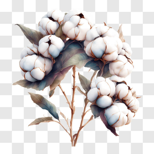 Download White Cotton Flowers for Textile Production PNG Online ...