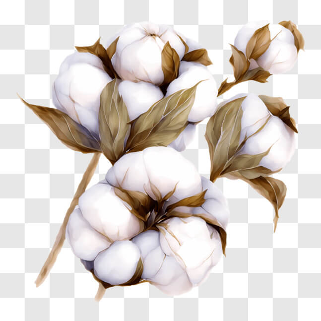 Download Beautifully arranged white cotton flowers PNG Online ...