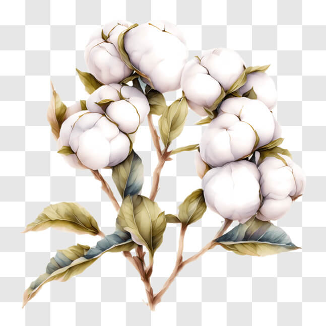 Download White Cotton Plant - Symbol of Textile Industry PNG Online ...