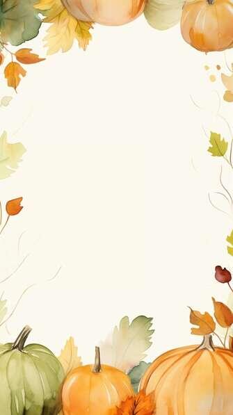 Download Watercolor Fall Frame with Pumpkins and Leaves Backgrounds ...