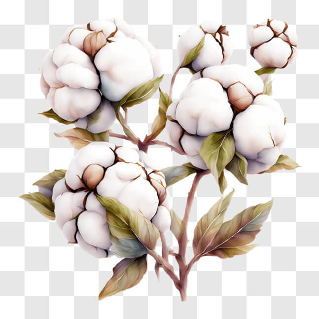 Download White Cotton Plant for Fabric Production PNG Online - Creative ...