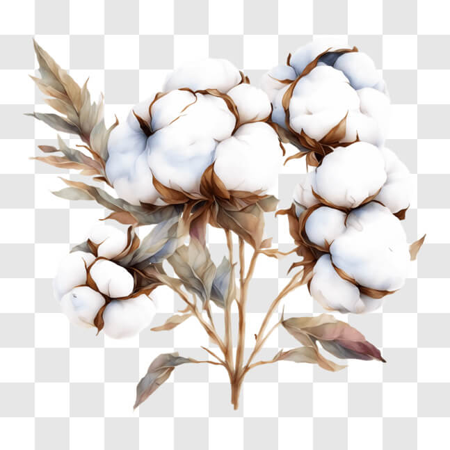 Download Versatile and Durable White Cotton Flowers PNG Online ...