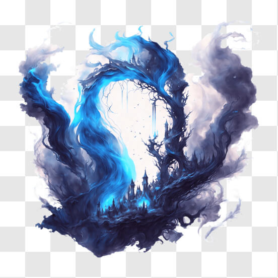 Blue smoke illustration, Smoke Transparency and translucency   Background light, smoke, blue, hand png