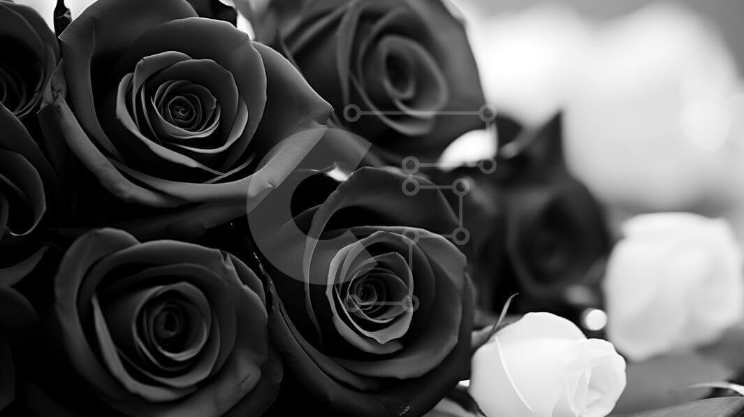 Elegant Black and White Rose Bouquet stock photo | Creative Fabrica