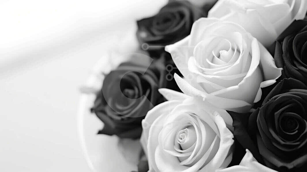Elegant Black and White Rose Bouquet stock photo | Creative Fabrica