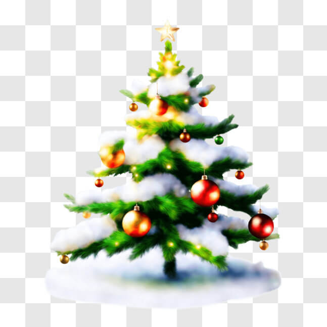 Download Snowy Christmas Tree for Holiday Decor PNG Online - Creative ...