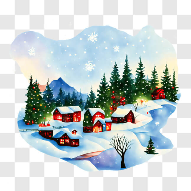 Download Snowy Winter Scene for Holiday Celebrations PNG Online ...