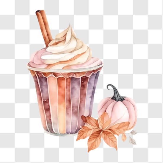Download Pumpkin Spice Latte with Whipped Cream and Cinnamon Sticks ...