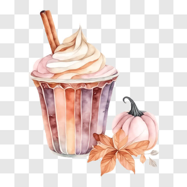 Download Pumpkin Spice Latte with Whipped Cream and Cinnamon Sticks ...