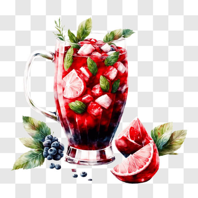 Download Summertime Fruity Drink with Fresh Berries PNG Online ...