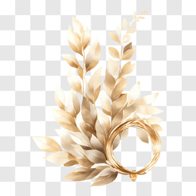 Download Exquisite Gold Wedding Ring Arrangement PNG Online Creative