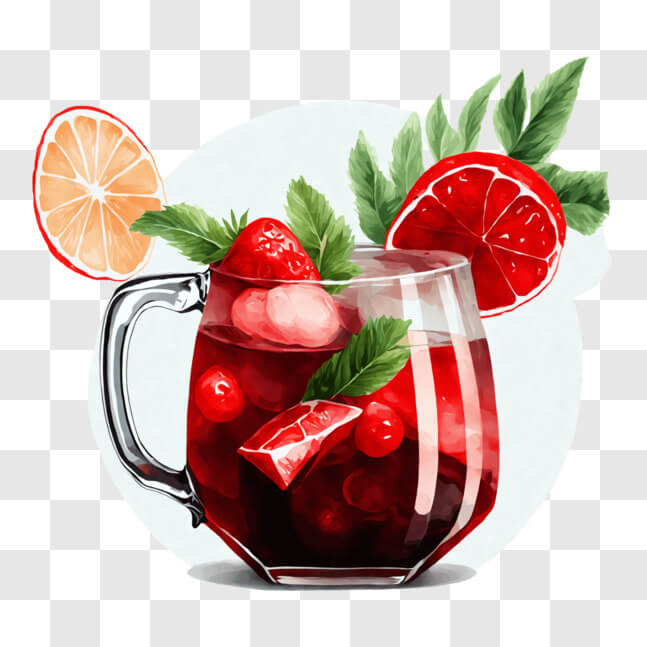 Download Delicious Red Sangria with Fresh Fruit Slices PNG Online ...