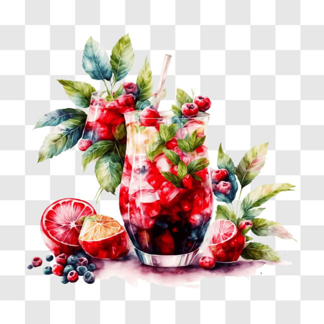 Download Vibrant Cocktail with Fresh Ingredients PNG Online - Creative ...