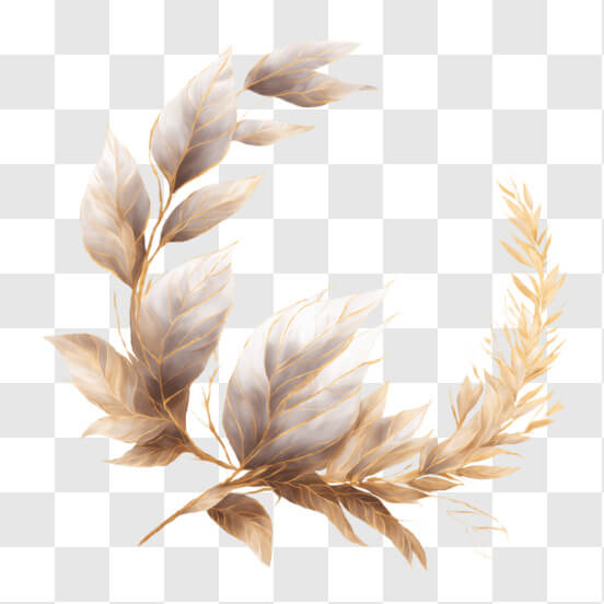 Download Elegant Gold and White Leaf Design for Decorative Use PNG ...