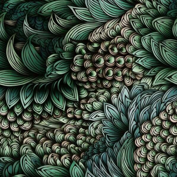 Download Colorful Abstract Pattern of Green Leaves and Flowers Patterns ...