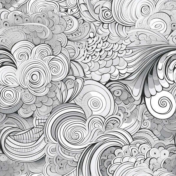 Download Black and White Seamless Swirl Pattern Vector Illustration ...