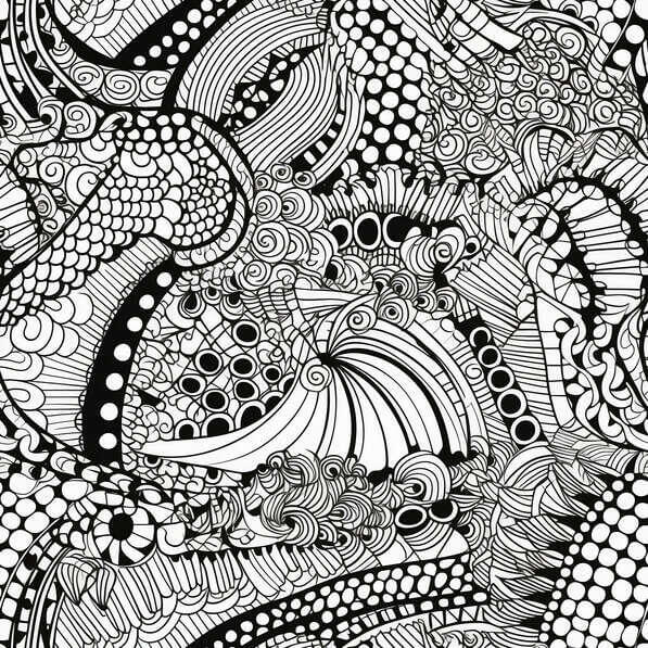 Download Black and White Doodles Seamless Pattern for Design Projects ...