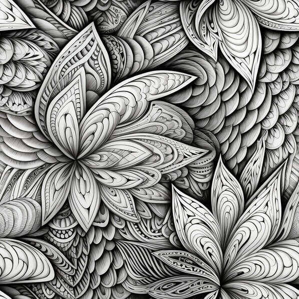 Download Black and White Seamless Floral Pattern Patterns Online ...