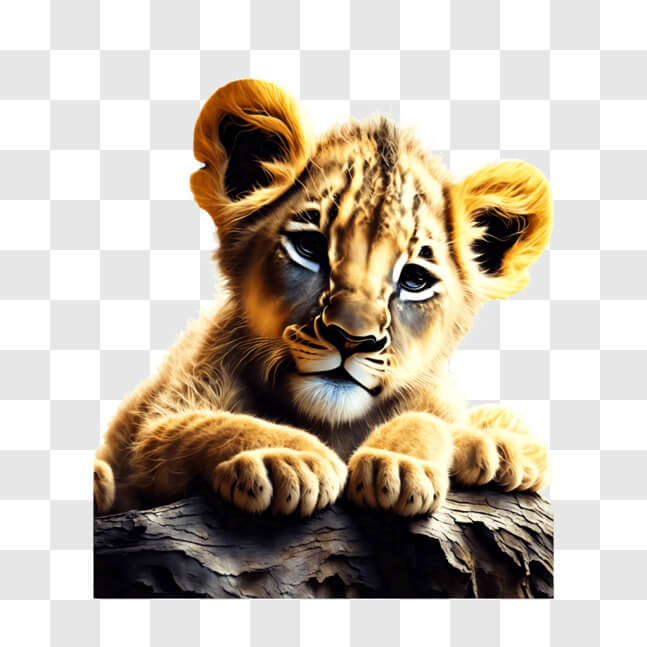 Download Curious Lion Cub and Other Wild Animals PNGs Online - Creative ...