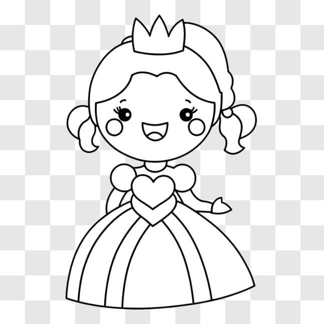 Download Princess Coloring Page for Educational Use PNG Online ...