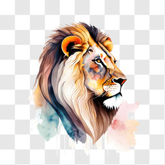 Pintura con aerógrafo de león vibrante