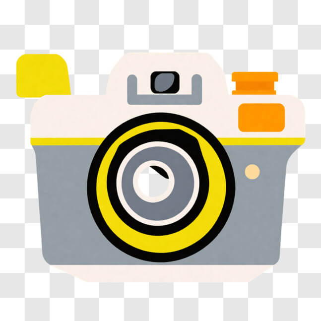 Download Iconic Gray and White Camera with Yellow Accents PNG Online ...