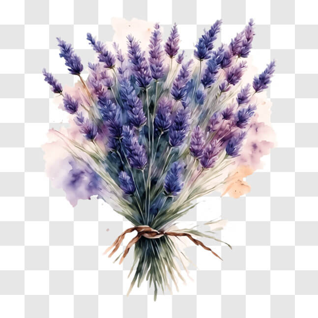 Download Beautiful Lavender Flower Bouquet PNG Online - Creative Fabrica
