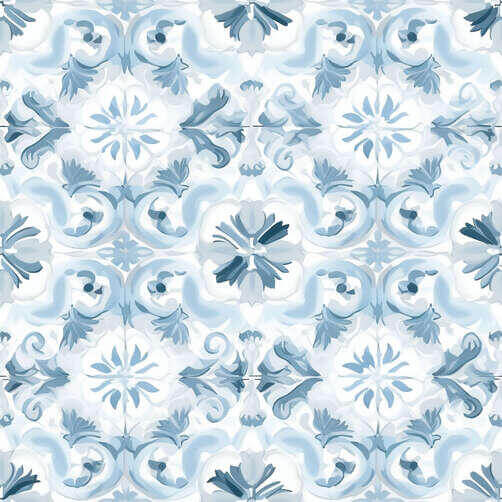 Download Blue and Yellow Floral Tiled Pattern for Decorative Use ...