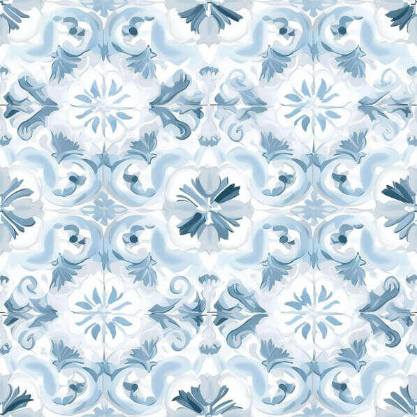 Download Vintage Blue and White Tiled Pattern with Floral Design ...