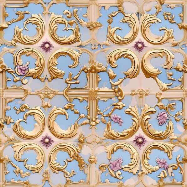 Download Gold Tiled Floral Pattern Patterns Online - Creative Fabrica