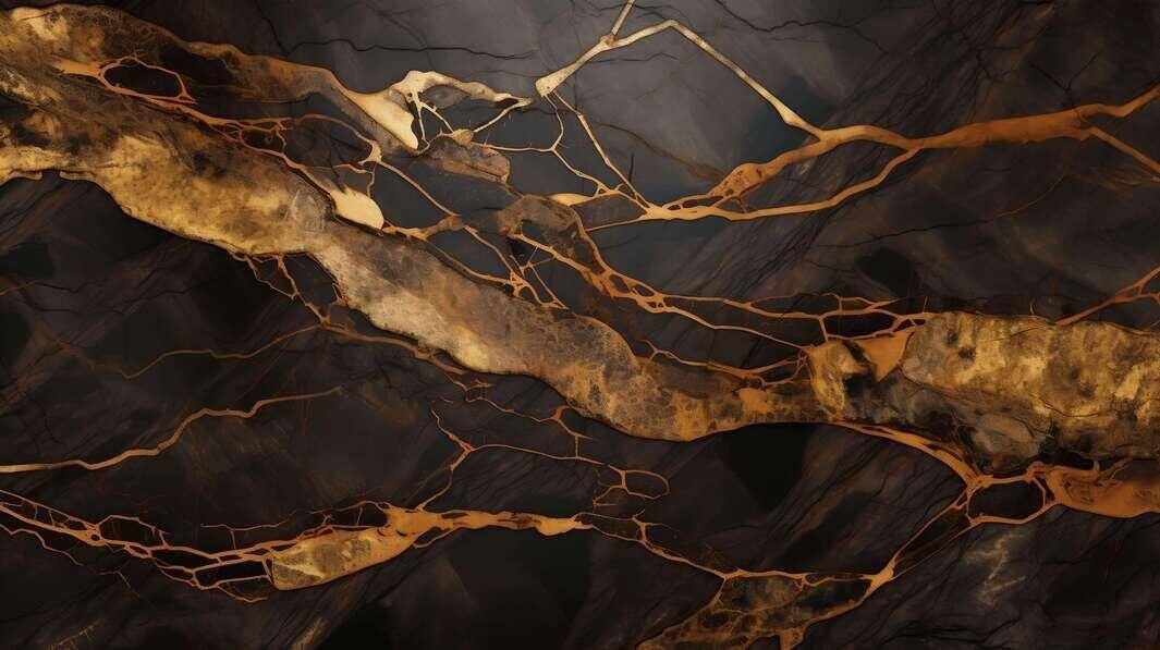 Download Black and Gold Marble Abstract Background with Swirls and ...