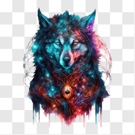 Download Colorful Abstract Wolf Head PNGs Online - Creative Fabrica