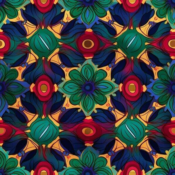 Download Colorful Abstract Floral Pattern with Red, Green, and Blue ...