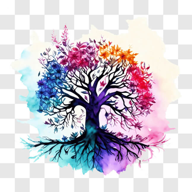 Download Colorful Tree of Life - Symbol of Spirituality and Nature PNGs ...