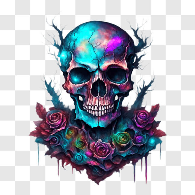 Download Intricate Skull and Roses Tattoo Design PNGs Online - Creative ...