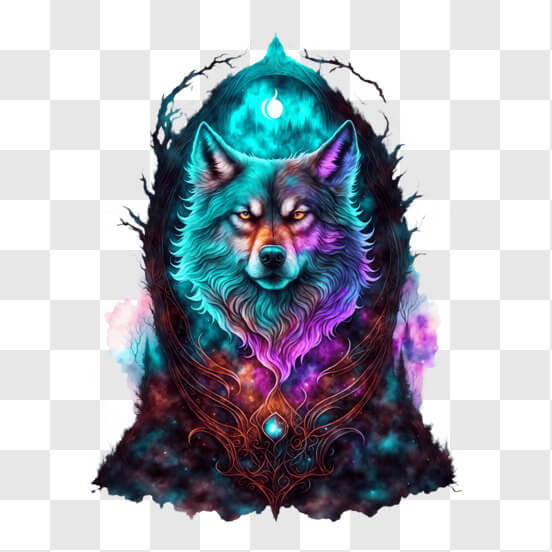 Download Colorful Abstract Wolf Head PNGs Online - Creative Fabrica