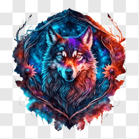 Download Colorful Abstract Wolf Head PNGs Online - Creative Fabrica