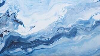 Blue and White Abstract Painting with Swirls and Birds Blue and White Abstract Painting with Swirls and Birds thumbnail