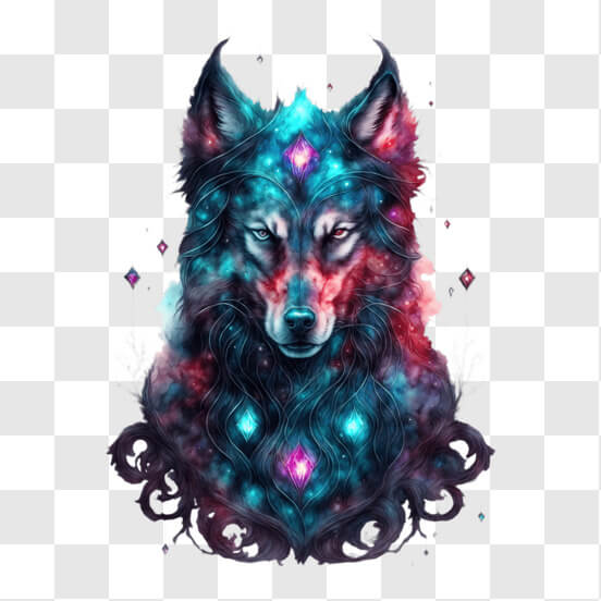 Download Colorful Abstract Wolf Head PNGs Online - Creative Fabrica