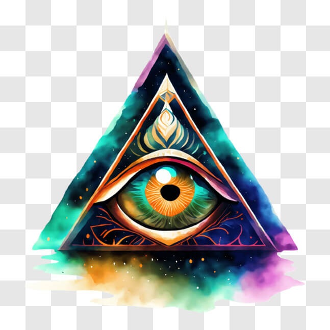 Pyramid Eye Icon Download All-Seeing Eye Pyramid with Colorful Water PNGs Online ...