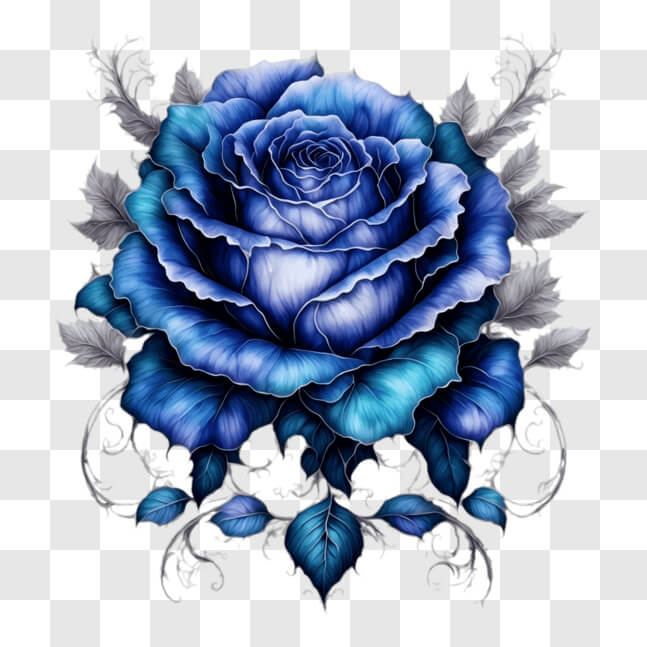 Download Beautiful Blue Rose Artwork for Free Download PNG Online ...