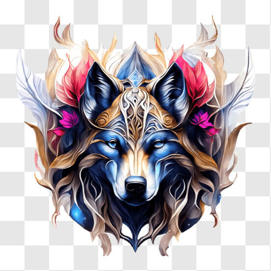 Download Colorful Abstract Wolf Head PNGs Online - Creative Fabrica