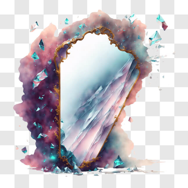 Download Colorful Abstract Painting of Shattered Mirror with Blue and ...