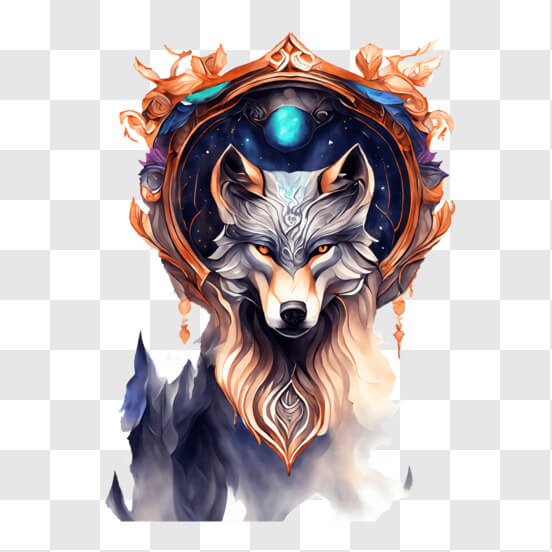 Download Colorful Abstract Wolf Head PNGs Online - Creative Fabrica