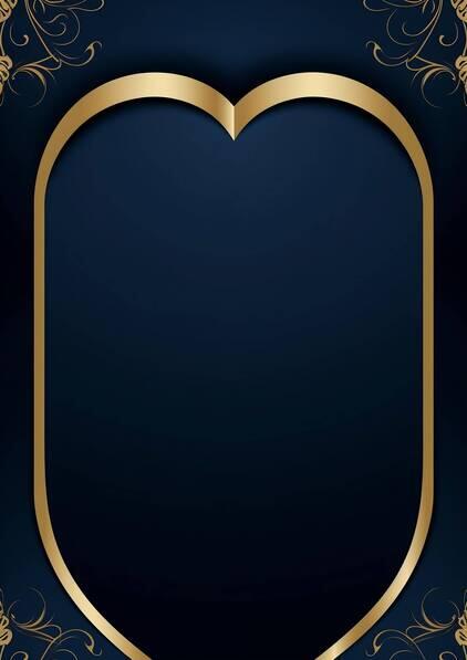 Descarga Marco en Forma de Corazón Dorado sobre Fondo Azul Oscuro ...