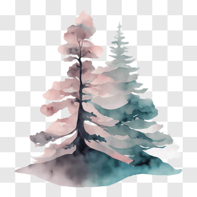 Download Vibrant Pine Trees in Forest PNG Online - Creative Fabrica